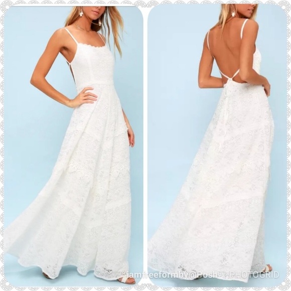 Lulus Dresses & Skirts - Lulus White Lace Maxi Dress